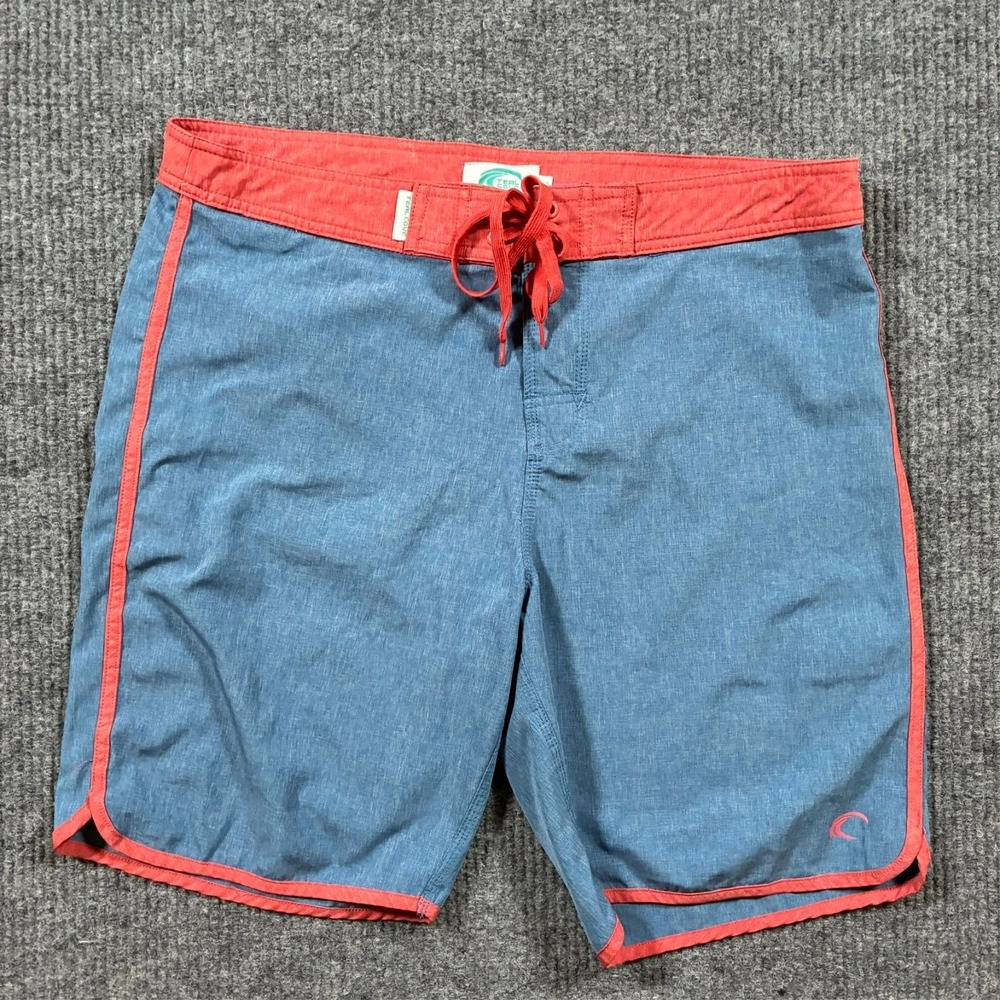 Teal Cove Mens Board Shorts Size L Blue Drawstring Swim Trunks Surf